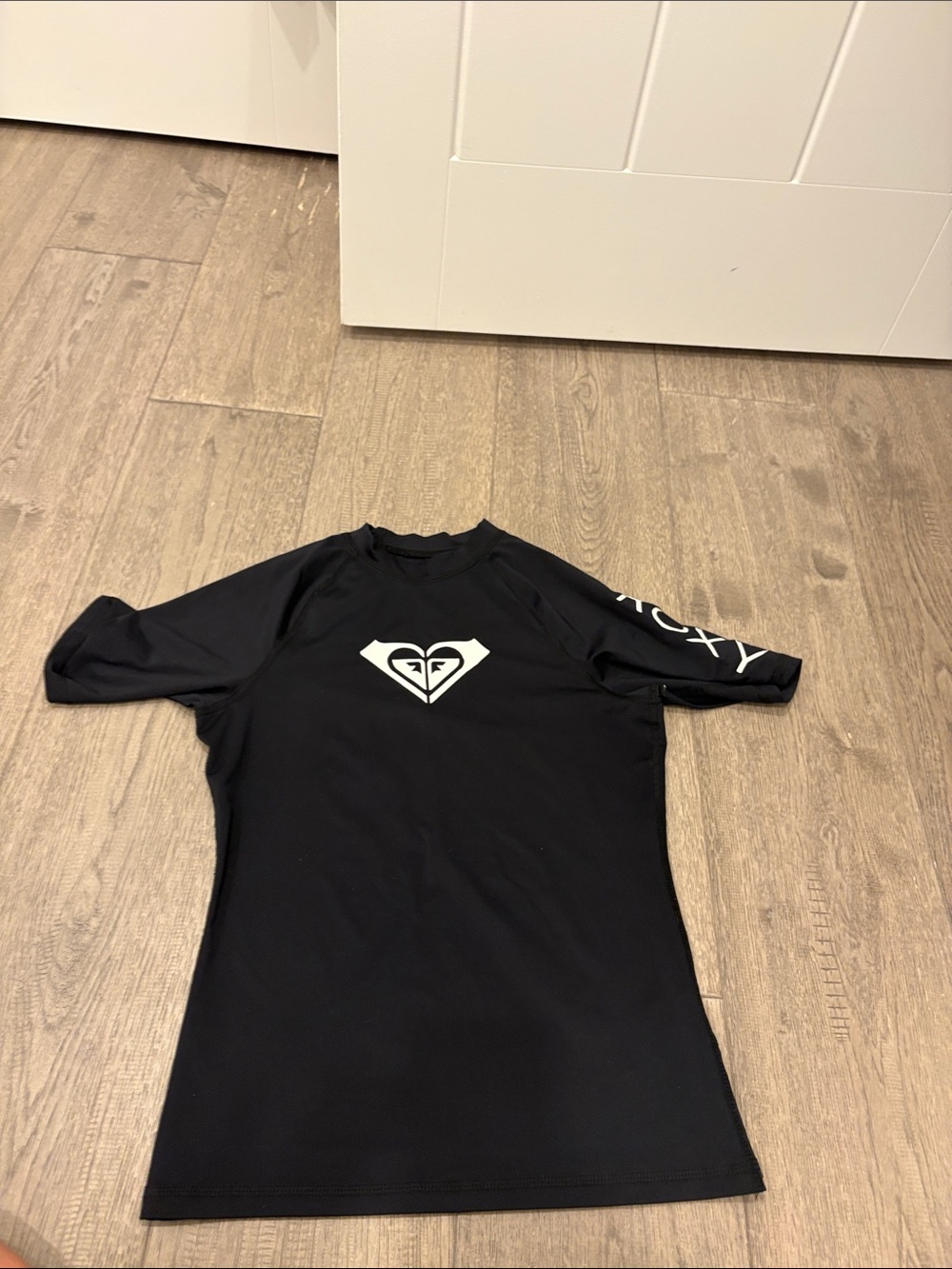 Roxy Black Short-Sleeve Logo Rash Guard